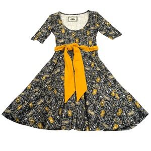 Effies Heart Violin Fit N Flare Dress Sz XS Retro Rockabilly Violinist Musician